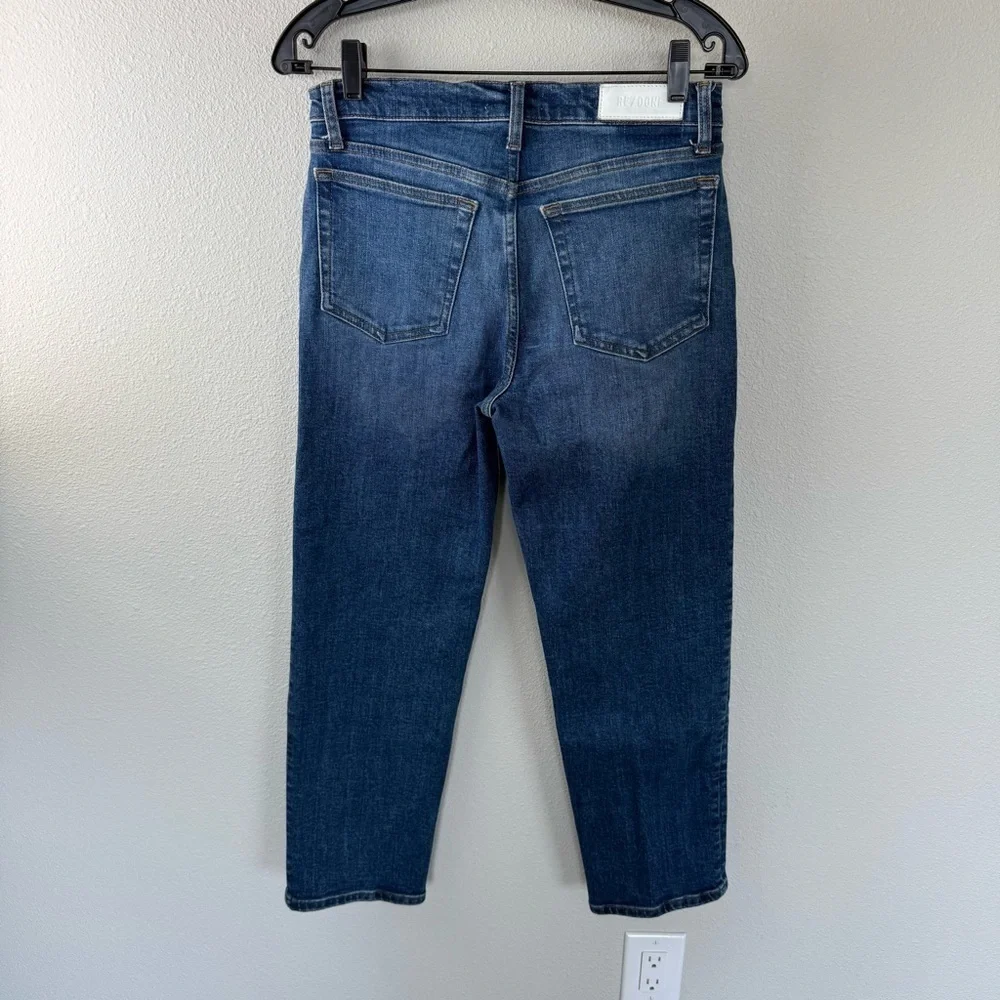 RE/DONE 70s Mid Rise Stove Pipe Jeans Royal Fade Casual Denim Women’s 28
